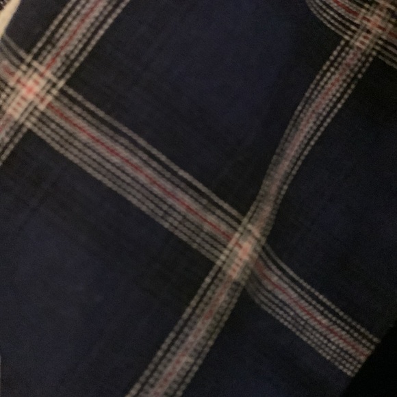 NWT Flawless Large Anthropologie Lulumari Blue Plaid V-Neck Crop Blouse - Picture 7 of 7